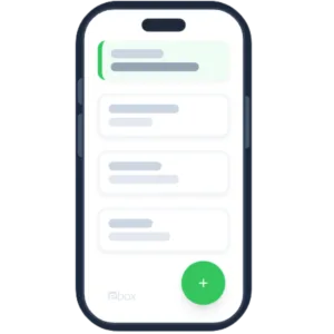 Vista de aplicación EBOX o El Terreno donde los técnicos podrán ejecutar la operación, registro de formularios checklist y reportes, con y sin conexión a internet.